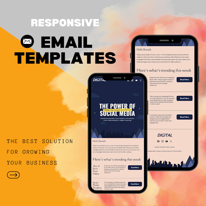 Gig Preview - Create professional email templates for your business needs