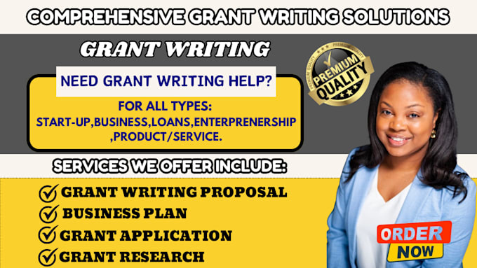 Gig Preview - Write grant writing, proposal, pitch deck, business plan, grant submission