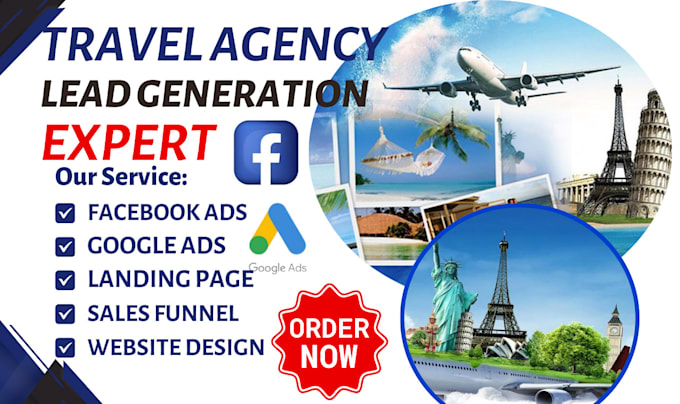 Gig Preview - Generate highly converting travel agency leads travel website vacation leads ads