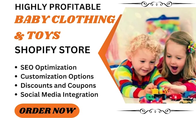 Gig Preview - Design luxury baby shopify store  shopify website babies toy dropshipping store