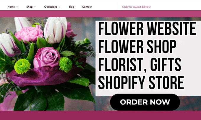 Gig Preview - Design flower website flower store valentine day shopify store florist website