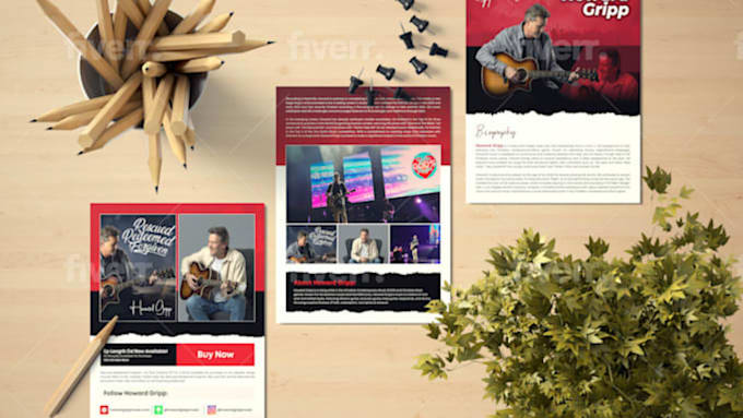 Gig Preview - Design media kit, press kit, one sheet, epk for brand, artist, influencer