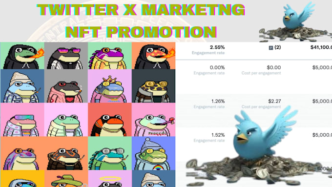 Gig Preview - Do twitter x marketing, promote your nft project to gain 100k active users