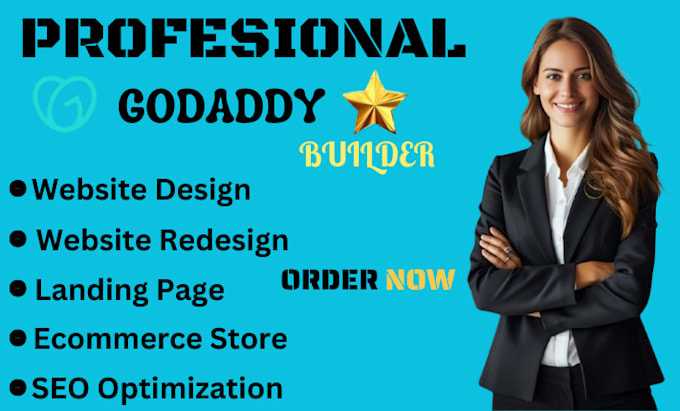 Gig Preview - Design or redesign godaddy website develop godaddy business website godaddy