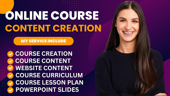 Gig Preview - Online course creation training  manual course content course curriculum