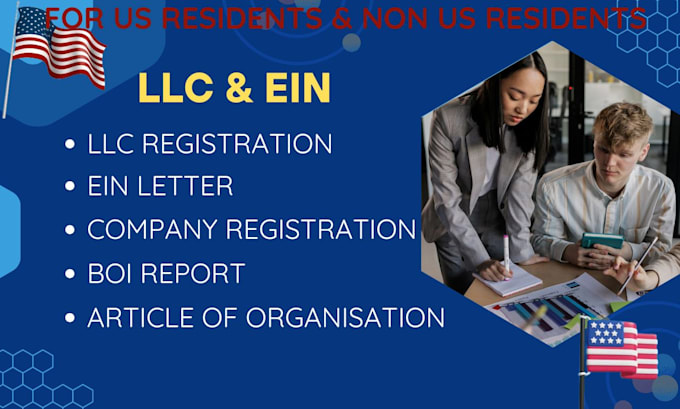 Gig Preview - Do US llc registration, business registration and ein for non USA residents