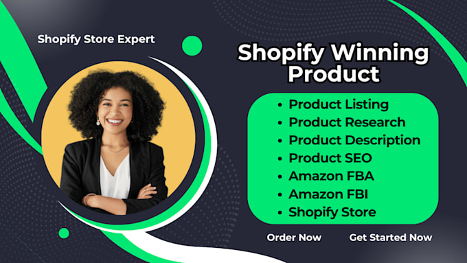 Gig Preview - Find shopify winning product, product listing, and product description, amazon