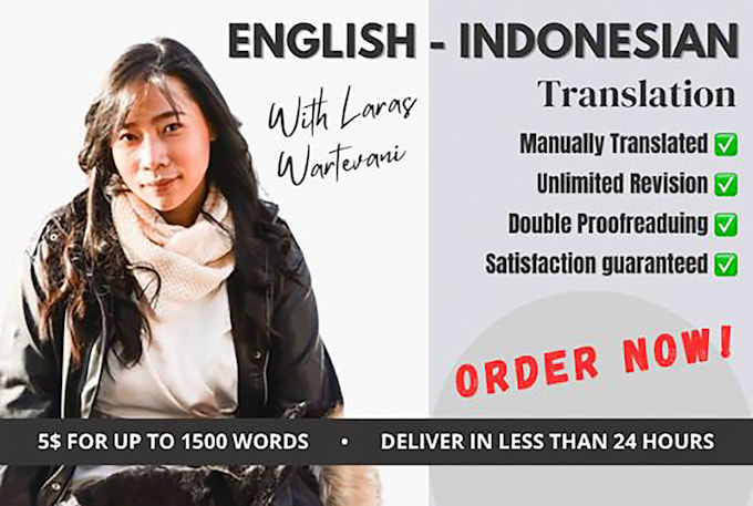 Gig Preview - Translate english to bahasa or vice versa