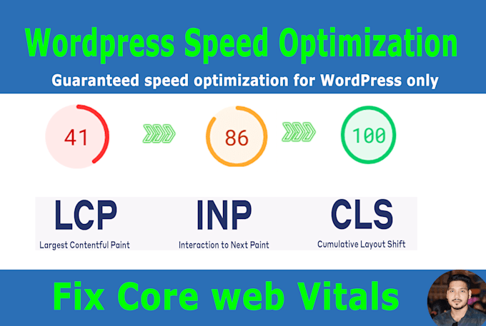 Gig Preview - Fix core web vitals, cls, lcp, cwv, fid, pagesspeed or optimize wordpress speed