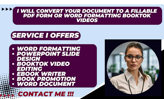 Gig Preview - Convert your document to a fillable PDF form or word formatting booktok videos