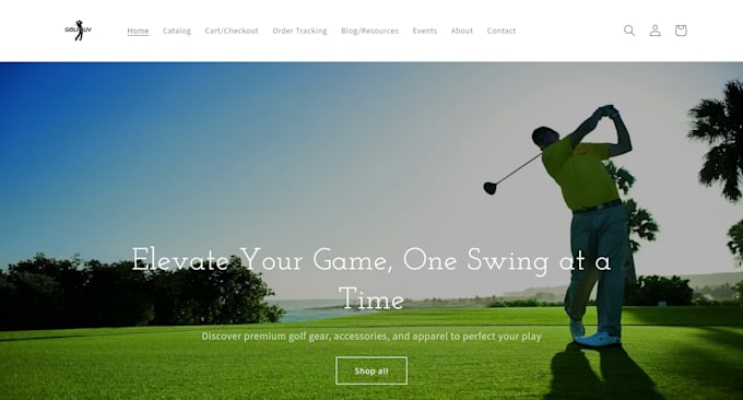 Gig Preview - Build golf website golf accessories website golf apparel golf shopify store