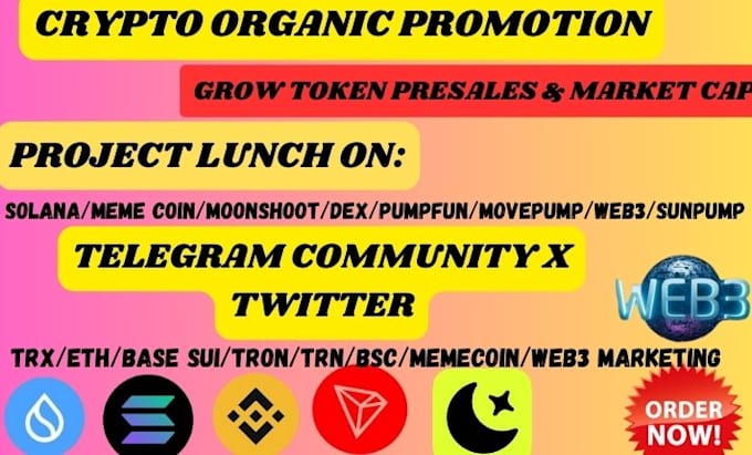 Gig Preview - Do crypto token, twitter x marketing, defi, app, moonshot dex pump fun promotion