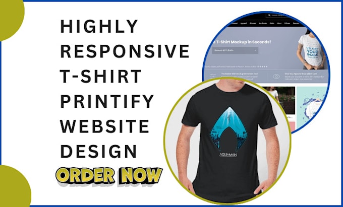 Gig Preview - Design tshirt website fashion print on demand printify printful clothing website