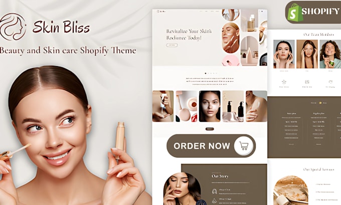 Gig Preview - Design your beauty and skincare shopify store