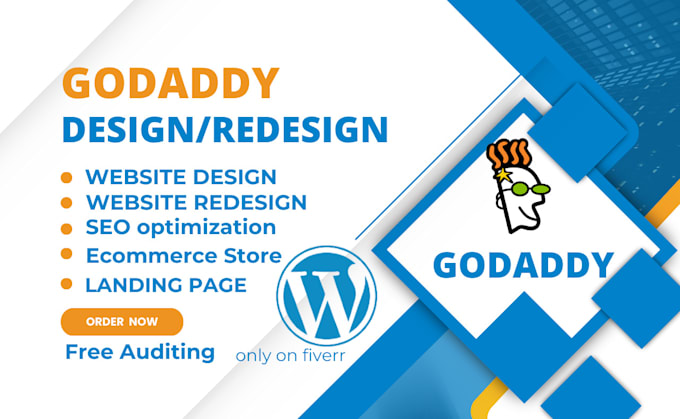 Gig Preview - Design godaddy website godaddy website redesign godadddy wordpress godaddy SEO