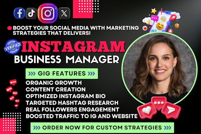 Gig Preview - Do instagram marketing, social media setup, manage, grow and promote your brand