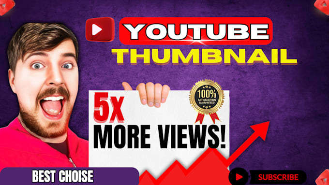 Bestseller - design amazing, eye catching wonderful youtube thumbnails