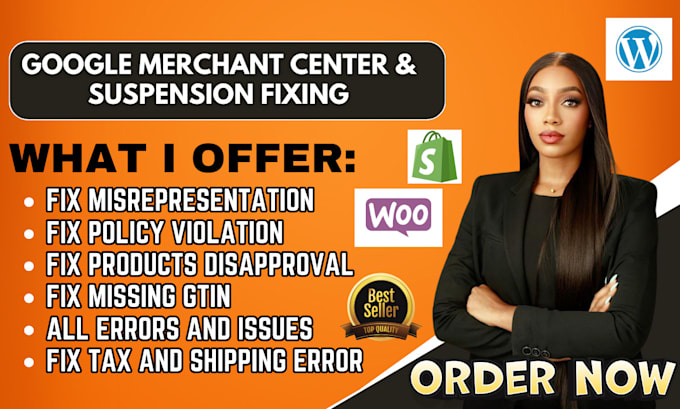 Bestseller - fix google merchant center suspension and misrepresentation