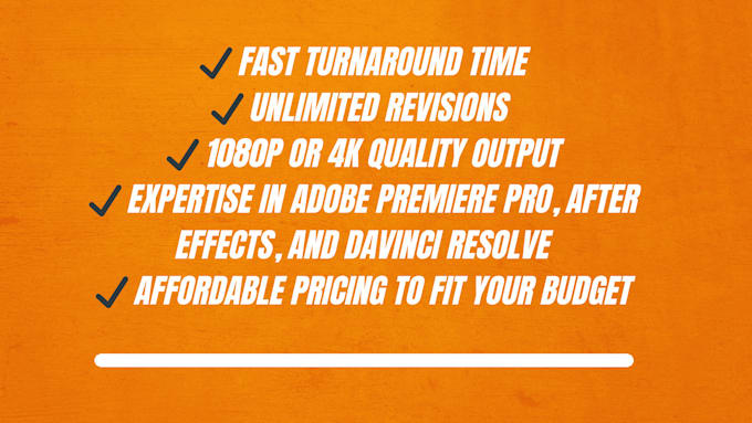 Gig Preview - Professionally edit your videos, fast and affordably