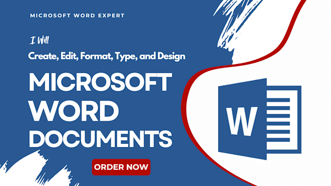 Gig Preview - Create, edit, format, type and design any microsoft word document, ms word