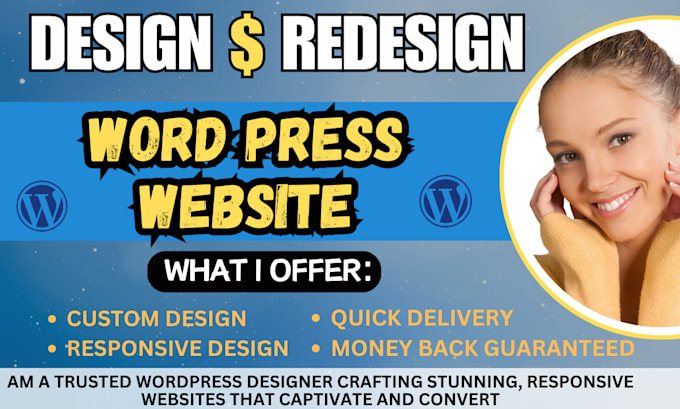 Gig Preview - Build or redesign your wordpress website and create stunning business websites