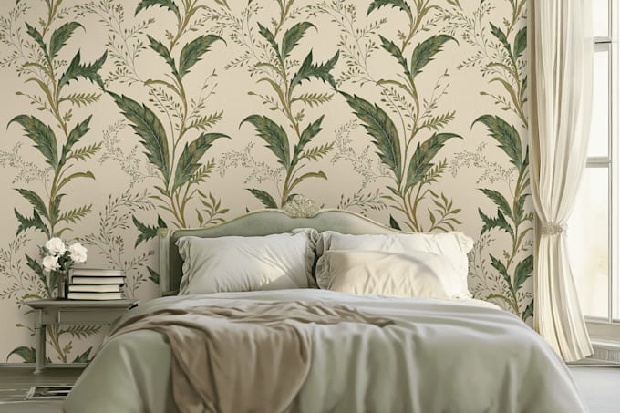 Gig Preview - Design luxury personalized bedroom wallpaper