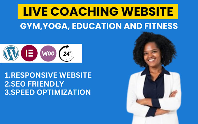 Gig Preview - Build a live coaching website for fitness trainer, coach, yoga, gym website