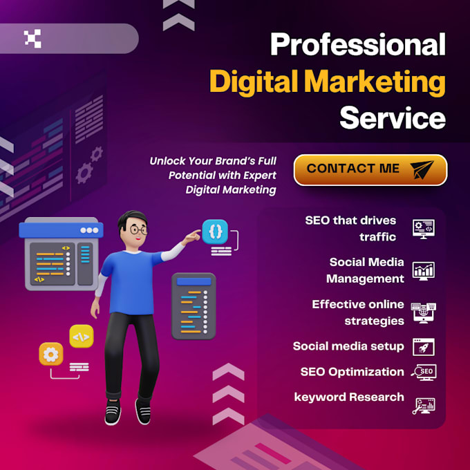 Gig Preview - Do 1 digital marketing 2 SEO services 3 building pages