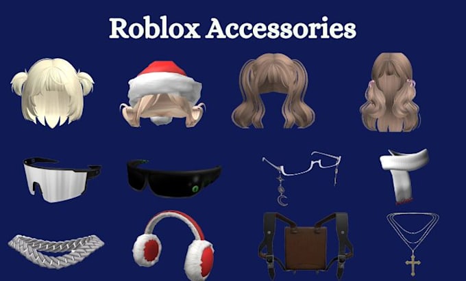 Bestseller - design your ugc roblox accessories, hair, hat, bet, headphones, chain, cap