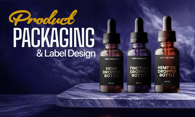 Gig Preview - Custom cbd and hemp oil label designs to elevate your brand and boost sales