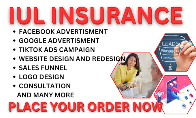 Gig Preview - Iul insurance leads insurance leads facebook ads campaign google ads campaign