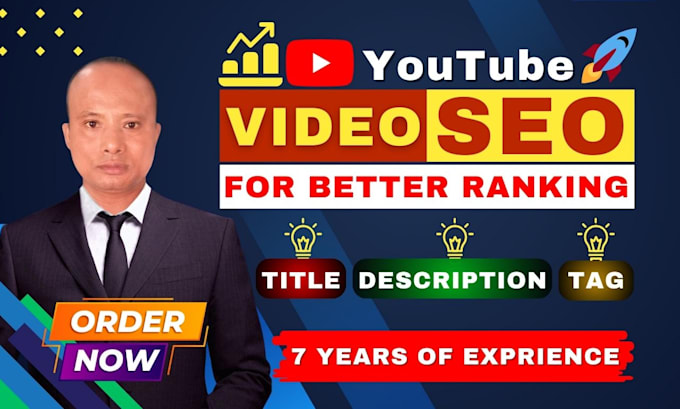 Gig Preview - Do professional youtube video SEO to optimize titles, tags, and descriptions