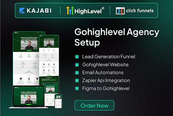 Gig Preview - Do go highlevel website, funnel, courses, automation, and ghl agency work expert