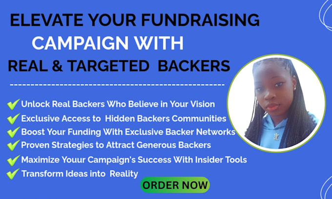 Gig Preview - Generate real active targeted backers list crowdfunding campaign donors donation