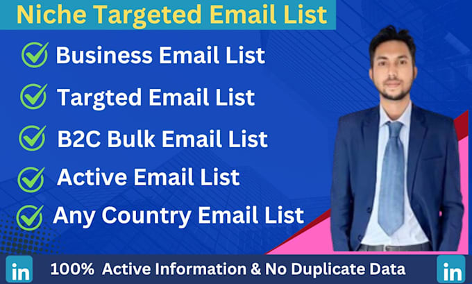 Bestseller - collect niche targeted verified bulk email list and valid email address finding