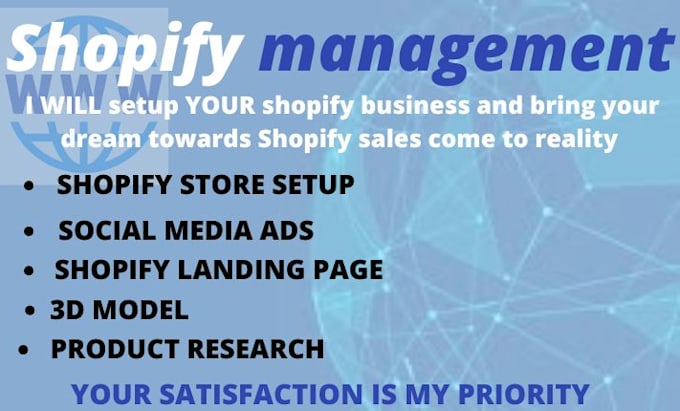 Gig Preview - Setup shopify dropshipping, shopify investor management and shopify marketing