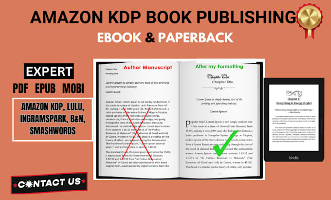 Gig Preview - Do book formatting for amazon kdp, book publishing