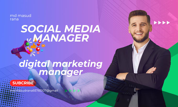 Gig Preview - Your social media manager expert and digital marketing specialist content create