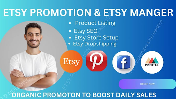 Gig Preview - Complete etsy promotion etsy seo listing and be your etsy manager to boost sales