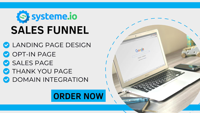 Gig Preview - Design systeme io sales funnel, systeme io landing page design or clickfunnels