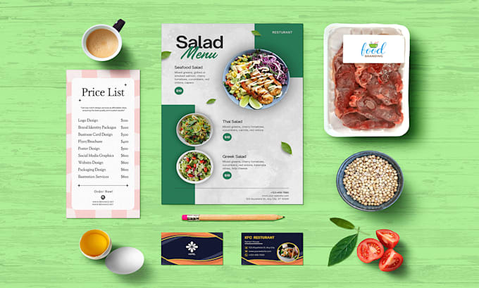 Gig Preview - Create attractive restaurant menu design food flyer and price list