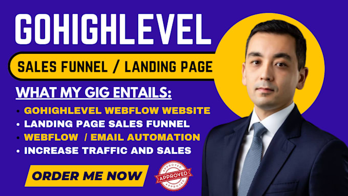 Gig Preview - Gohighlevel landing page gohighlevel website gohighlevel sales funnel ghl expert