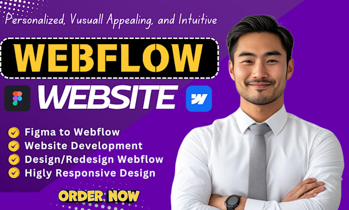 Gig Preview - Design or develop webflow website, figma to webflow, website mockup