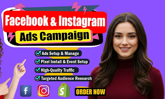 Gig Preview - Set up and manage your facebook ad, instagram ads and tik tok ads manager