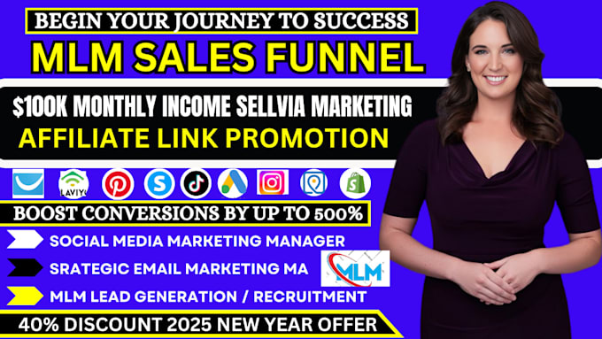 Gig Preview - Mlm sales funnel mlm lead network marketing link promotion software systeme io