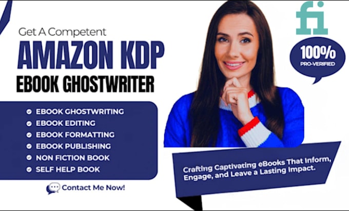 Gig Preview - Ebook ghostwriter, ghost book writer,fiction and nonfiction writer,ebook writing