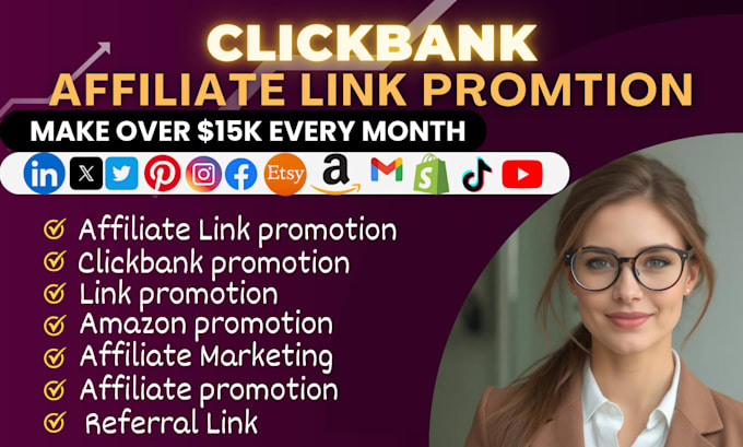 Gig Preview - Clickbank affiliate link promotion clickbank affiliate marketing link promotion