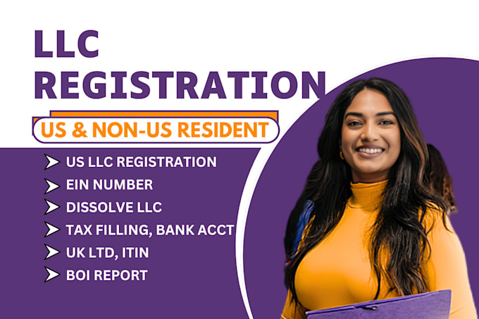 Gig Preview - Do US llc registration, uk ltd company, ein number boi report, itin dissolve llc