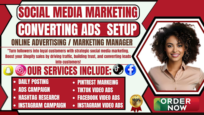 Gig Preview - Do social media marketing,facebook ads,instagram ads,shopify marketing, paid ads