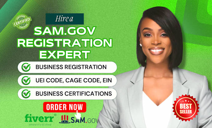 Bestseller - do sam gov registration, obtain cage code, uei, wosb, 8a, mbe, wbe certificates